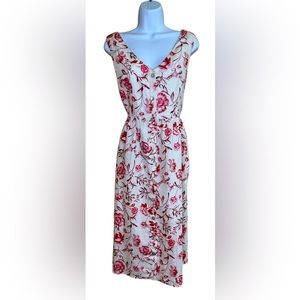 Cynthia Rowley Linen Dress with Floral Design.  Button Up.  Worn Once!